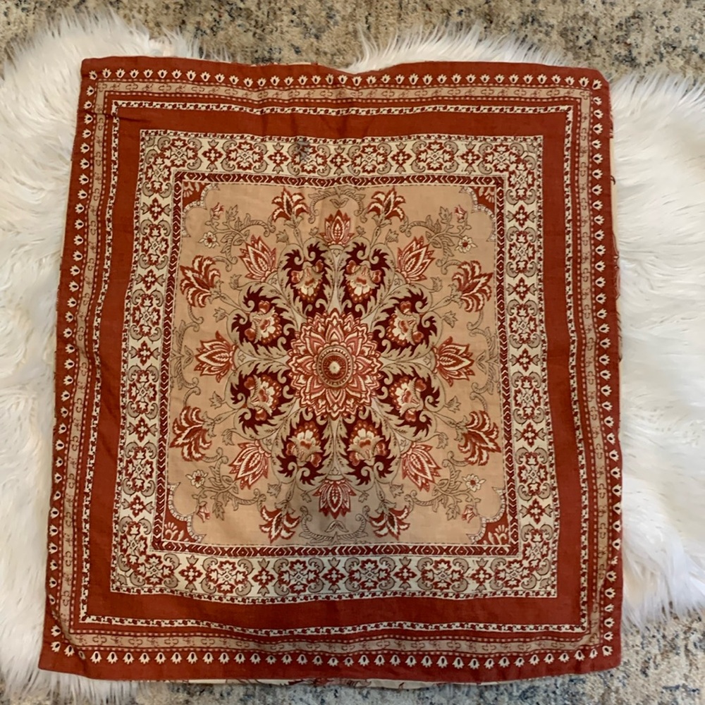 Pottery Barn euro sham. Pretty Boho, print envelope closure in back.
